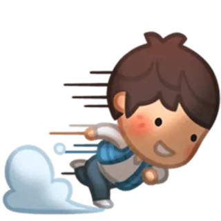 🏃 kartun, berlari, anak laki-laki, kecepatan, lucu telegram sticker