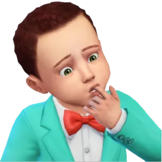 🤢 baby, sims, toddler, child, cute, digital art telegram sticker