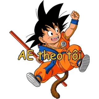 🦾 Goku Dragon Ball AE theo tôi Anime, Dragon Ball, Goku, Dibujos animados, Niño, Energía whatsapp sticker