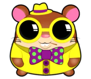 🕶 hamster, cartoon, animal, cute, character, illustration telegram sticker