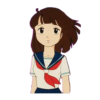 😐 อนิเมะ, ผู้หญิง, ชุดนักเรียน, น่ารัก, การ์ตูน telegram sticker