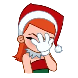 😖 cartoon, kerst, facepalm, beschaamd, feestelijk, vrouw, personage telegram sticker