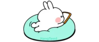 🧸 HangSeed bunny, cute, cartoon, sleepy, kawaii telegram sticker