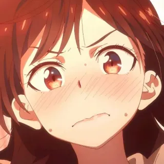 💔 Anime, Ragazza, Cartone animato, Ritratto, Faccia, Espressione telegram sticker