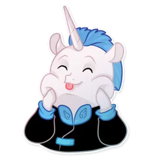😋 Einhorn, Cartoon, Niedlich, Fantasy, Tier, Aufkleber telegram sticker