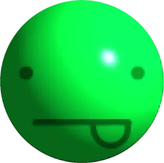 🤩 Emoji, Grün, Gesicht, Zunge, Albern, Cartoon telegram sticker