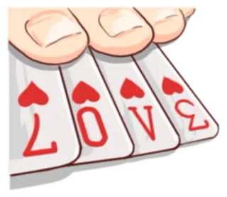 💕 LOVE amor, tarjetas, corazones, cartas, naipes telegram sticker