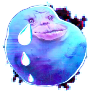 😐 blob, weird, creepy, face, crying, strange telegram sticker