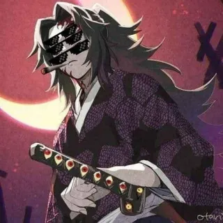 🌓 Anime, Nhân vật, Kiếm, Kính, Thanh Gươm Diệt Quỷ, Xì gà telegram sticker