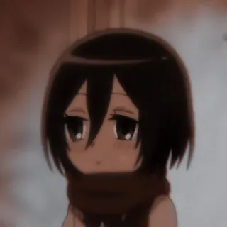 🀄 Mikasa Ackerman Attack on Titan Anime, Chibi, Mikasa Ackerman, L'Attaque des Titans, Mignon, Dessin animé telegram sticker