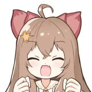 😄 Anime, Kawaii, Fofo, Desenho animado, Feliz, Menina, Chibi telegram sticker