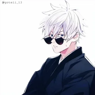 💠 @goteii_13 Anime, Personaje, Pelo Blanco, Gafas de sol whatsapp sticker