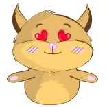 😍 hamster, love, cute, heart eyes, animal, cartoon, chibi whatsapp sticker