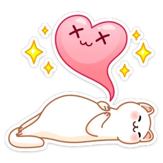 ❤️ кот, сердце, мертвый, милый, каваий, стикер telegram sticker