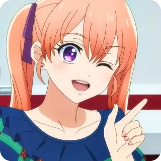 😉 Anime, Dziewczyna, Mrugnięcie, Słodkie, Różowe włosy telegram sticker