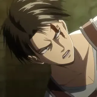 ⚔ Levi Ackerman Attack on Titan Anime, Attack on Titan, Levi Ackerman, Prajurit, Luka, Bekas Luka, AoT telegram sticker