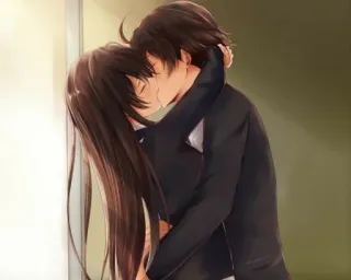 💗 Anime, Beijo, Romântico, Casal, Amor telegram sticker