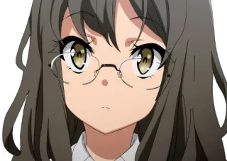 😯 Anime, Ragazza, Occhiali, Personaggio, Cartone animato telegram sticker