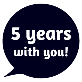 ❤ 5 years with you! Jahrestag, Feier, Jahre, Beziehung, Freundschaft whatsapp sticker