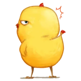 🐥 ayam, marah, lucu, binatang, burung, kartun, karakter telegram sticker