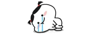 🍚 triste, chorando, desenho animado, emoji, ilustração whatsapp sticker