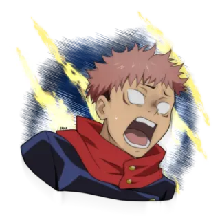 😰 Yuji Itadori Jujutsu Kaisen Anime, Manga, Personaje, Impactado, Asustado, Yuji Itadori, Jujutsu Kaisen whatsapp sticker