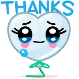😍 THANKS serce, łzy, płacz, dziękuję, kawaii telegram sticker