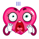 😱 heart, shocked, cartoon, emoji, fear, expression whatsapp sticker
