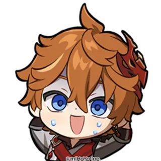 🎭 Tartaglia Genshin Impact Anime, Chibi, Genshin Impact, Tartaglia, Charakter whatsapp sticker