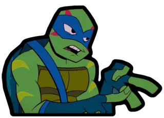 2️⃣ Leonardo TMNT, เต่านินจา, ลีโอนาร์โด, การ์ตูน telegram sticker