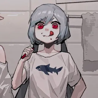 🕯 anime, shark, bathroom, cute, girl telegram sticker