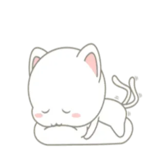 😞 cat, animal, sleepy, cute, cartoon telegram sticker
