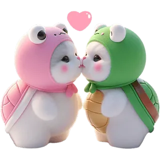 😍 tortue, mignon, kawaii, amour, animaux, dessin animé whatsapp sticker