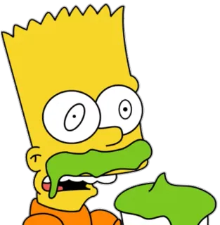 👀 Bart Simpson The Simpsons cartoon, Bart Simpson, Simpsons, green, vomit telegram sticker