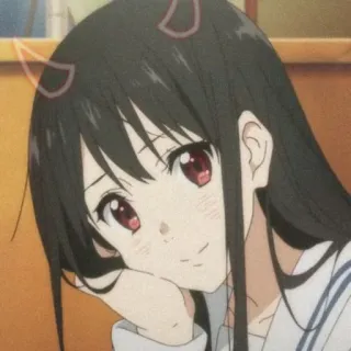 🕸 Anime, Dziewczyna, Rogi, Urocze, Kreskówka telegram sticker
