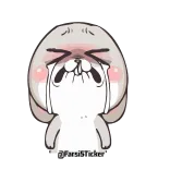 😭 weinen, traurig, Hase, Kaninchen, Tränen, kawaii whatsapp sticker