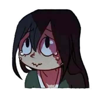 🙁 triste, piangendo, anime, cartoni animati, emotivo, lacrimoso, malinconico whatsapp sticker