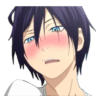 😷 Yato Noragami anime, blush, character, manga, cute, god, noragami, yato telegram sticker