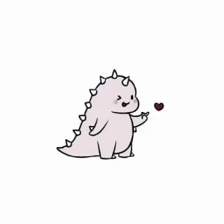 💌 динозавр, сердце, милый, мультфильм, наклейка telegram sticker