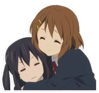 ❤ Anime, Cô gái, Bạn bè, Ôm, Dễ thương telegram sticker