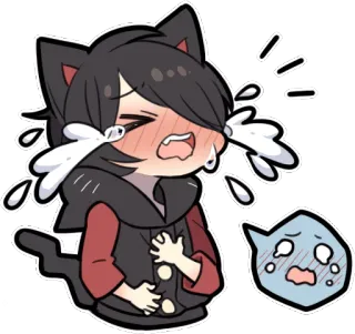 😭 Anime, Llorando, Emocional, Lindo, Kawaii, Sticker, Dibujo animado whatsapp sticker