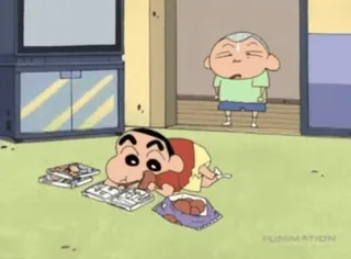 🍪 Shin-chan Crayon Shin-chan Anime, Dessin animé, Personnage, Snack, Nourriture, Télévision whatsapp sticker
