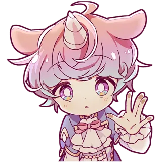 👋 애니메이션, 카와이, 귀여운, 치비, 유니콘, 파스텔, 만화, 캐릭터 telegram sticker