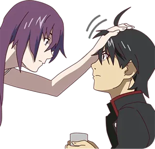 👫 Anime, Pasangan, Elus kepala, Cinta, Kasih sayang telegram sticker
