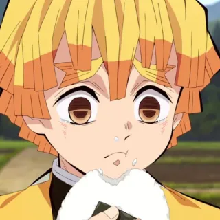 🌻 Zenitsu Agatsuma Demon Slayer Аниме, Манга, Клинок, рассекающий демонов, Зеницу, Еда telegram sticker