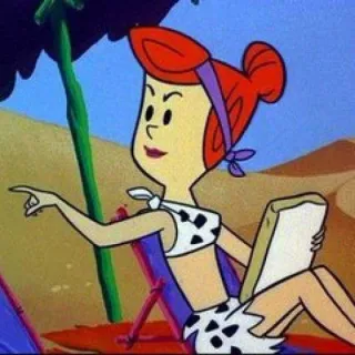 😕 Wilma Flintstone The Flintstones アニメ, フリントストーン, ウィルマ・フリントストーン, キャラクター, アニメキャラクター telegram sticker