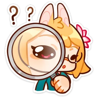 🧐 虫眼鏡, はてなマーク, 調査, 検索, 漫画, かわいい, キャラクター whatsapp sticker