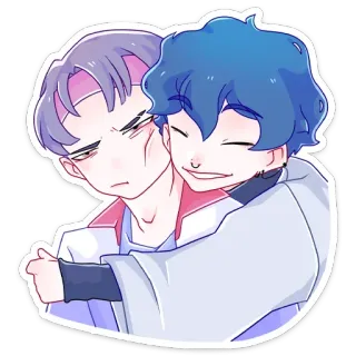 🤗 Anime, Desenho animado, Amizade, Abraço, Fofo, Personagem whatsapp sticker