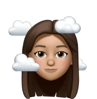 ❤️ Emoji, Mulher, Nuvens, Avatar, Desenho animado whatsapp sticker