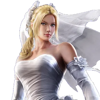👰 Nina Williams Tekken nina williams, tekken, video game, pengantin, pernikahan, pirang, rambut pirang telegram sticker